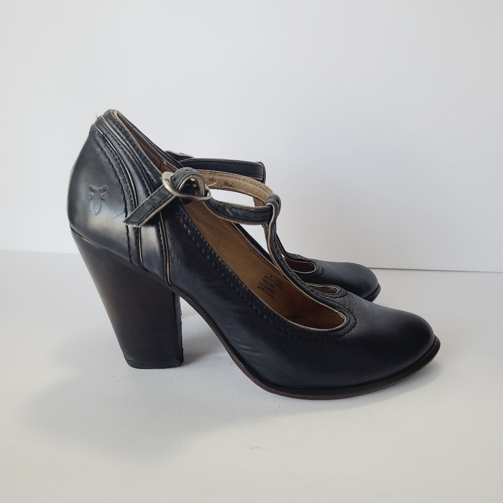 Frye Black Betty T-Strap Heels Size 7 - Picture 3 of 6